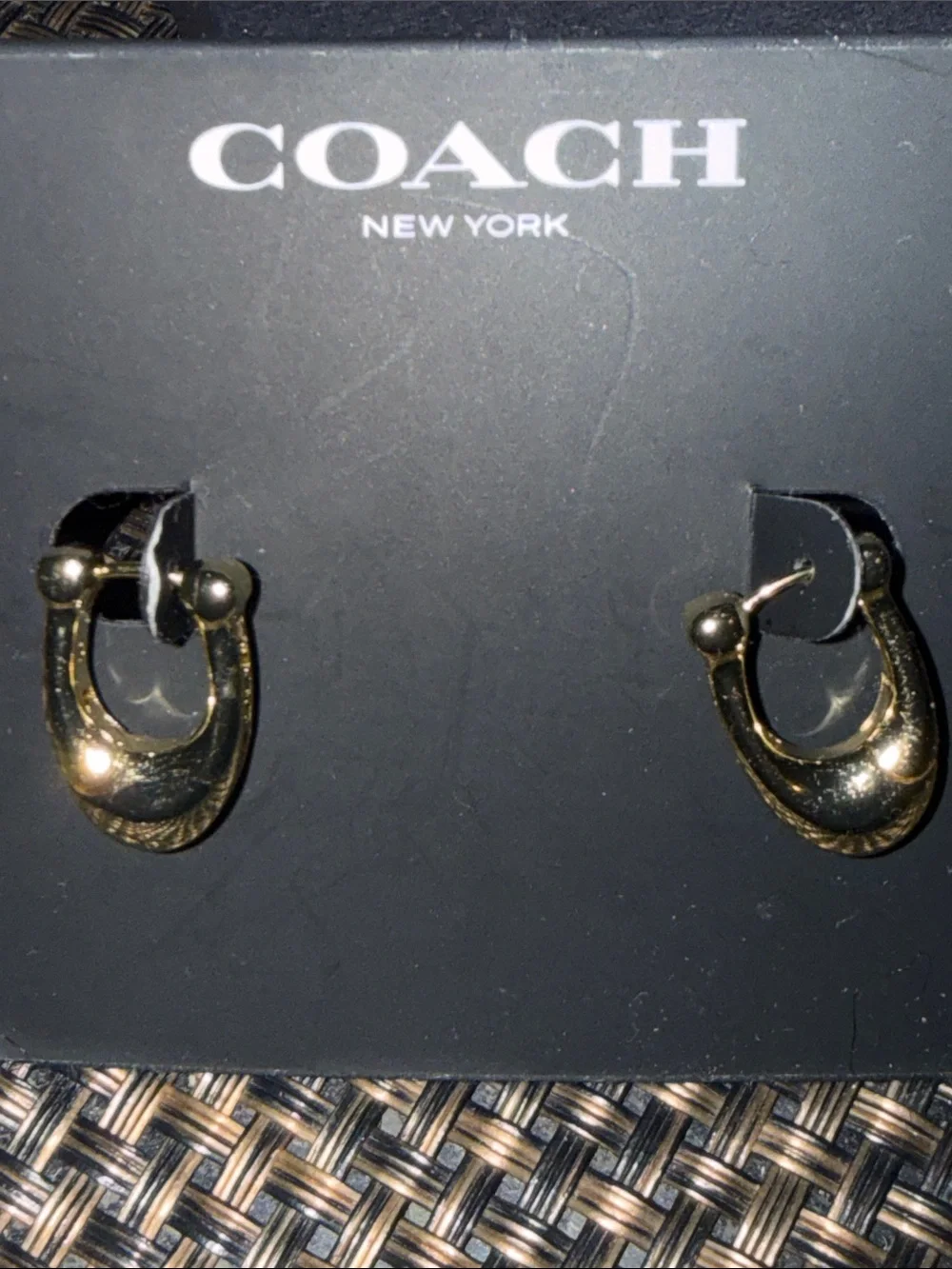 Coach Gold-Tone Small Hoop Earrings - Picture 4 of 5